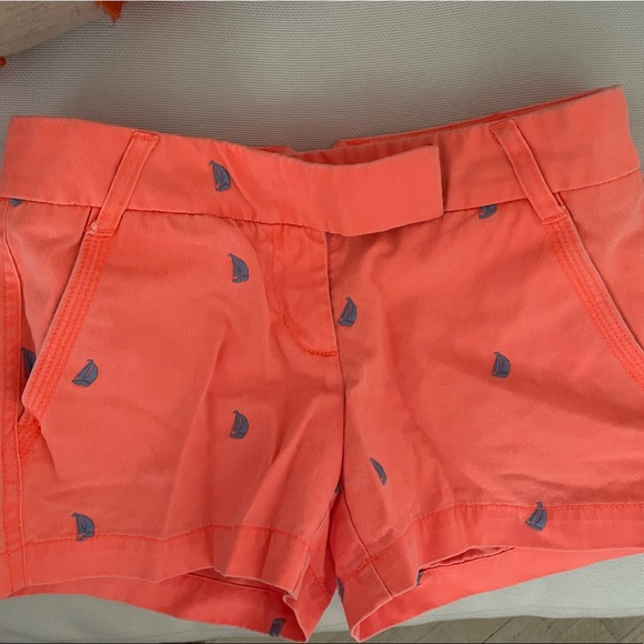 J. Crew Chino Sailboat Short - Neon Orange and Blue - Picture 2 of 3